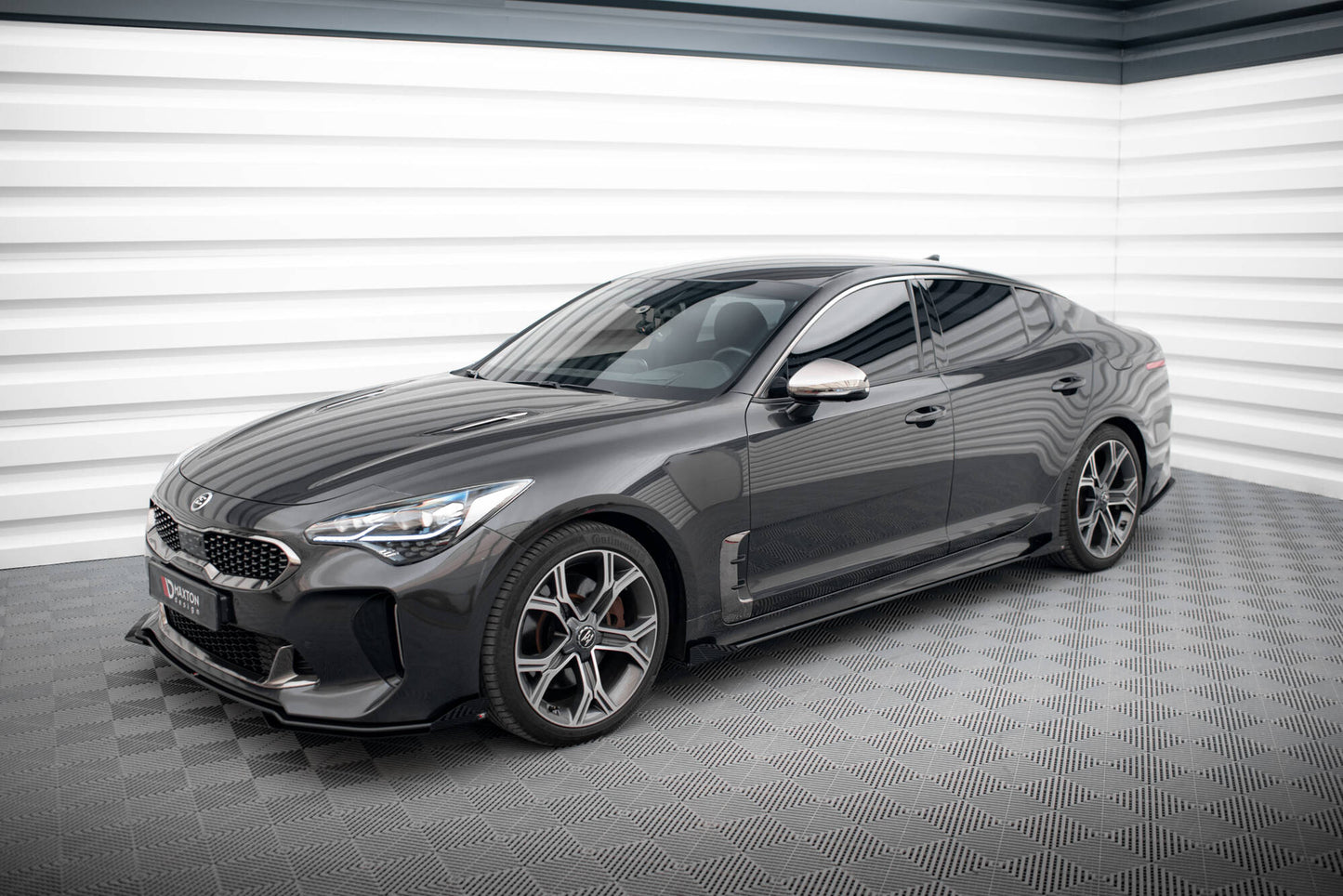 Maxton Street Pro Seitenschweller Ansatz für + Flaps Kia Stinger GT / GT-Line / Standard Mk1 schwarz Hochglanz