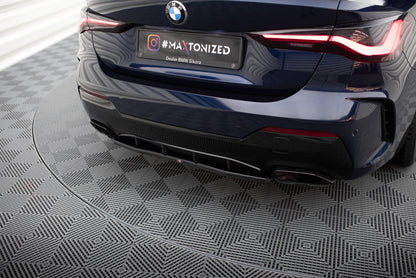 Maxton Mittlerer Diffusor Heck Ansatz für BMW 4er M440i G22 schwarz Hochglanz