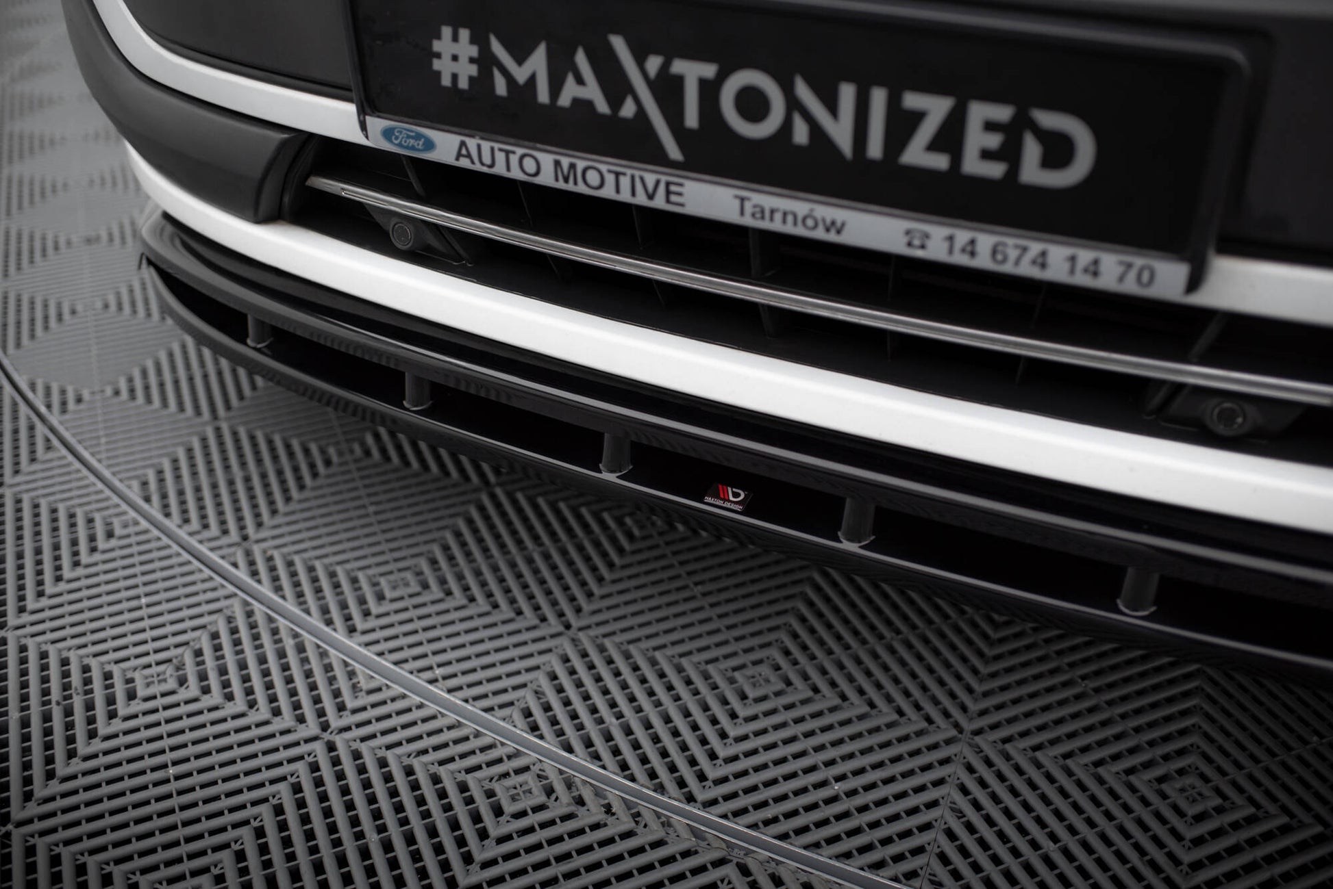 Maxton Front Ansatz für Ford Transit Custom Mk1 schwarz Hochglanz