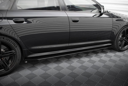 Maxton Street Pro Seitenschweller Ansatz für + Flaps Audi RS6 Avant C6 schwarz Hochglanz