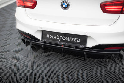 Maxton Diffusor Heck Ansatz für BMW 1er M-Paket F20 Facelift (Version mit einseitigem Einzelauspuff)