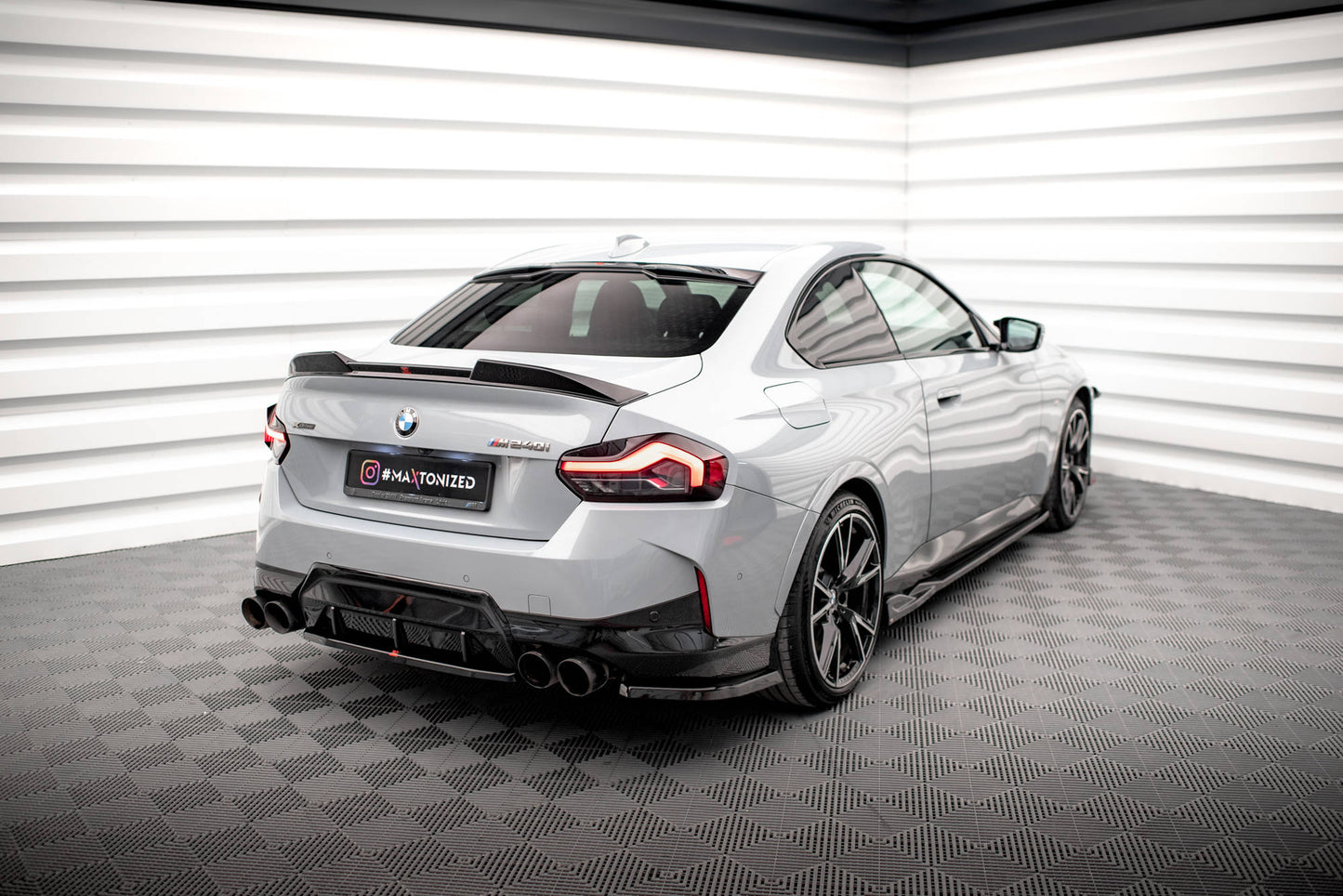 Maxton Heck Ansatz Flaps Diffusor V.2 für BMW 2 Coupe M240i G42 schwarz Hochglanz