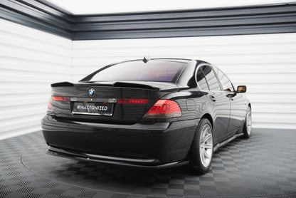 Maxton Zentrale Hinten Splitte BMW 7 E65 schwarz Hochglanz