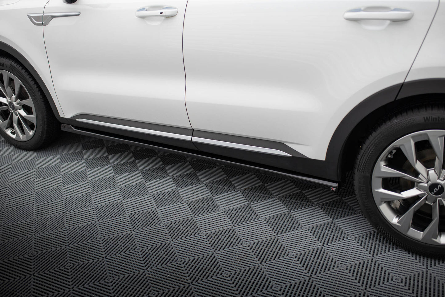 Maxton Seitenschweller Ansatz für Kia Sorento Mk4 schwarz Hochglanz