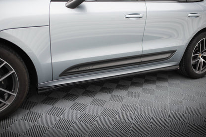 Maxton Seitenschweller Ansatz für Porsche Macan T / GTS Mk1 Facelift 2   schwarz Hochglanz