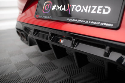 Maxton Diffusor Heck Ansatz für Cupra Leon Hatchback Mk1 schwarz Hochglanz