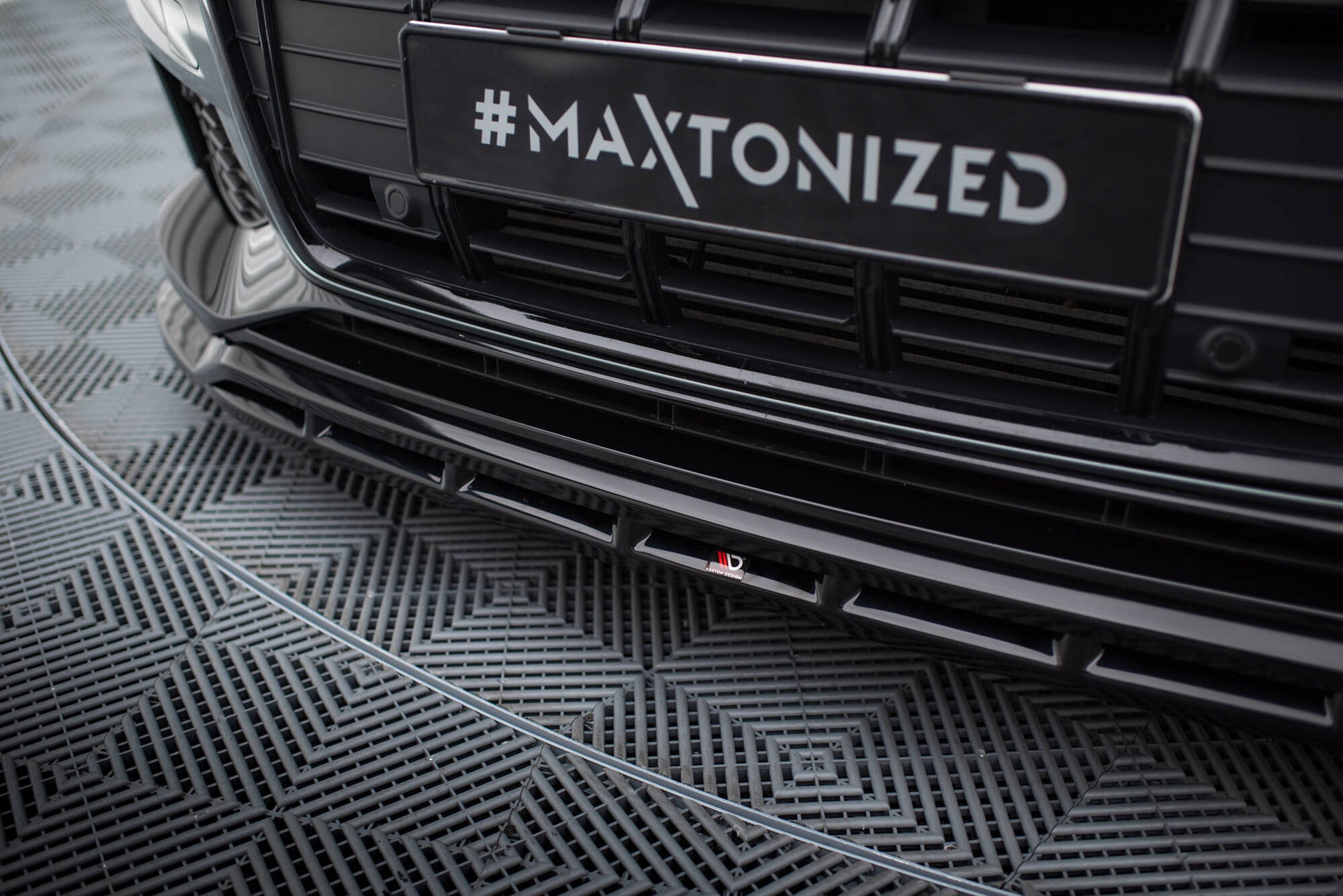 Maxton Front Ansatz für Audi A6 Allroad C8 schwarz Hochglanz