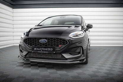 Maxton Front Ansatz V.3 für Ford Fiesta ST Mk8 Facelift schwarz Hochglanz