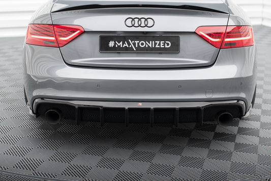 Maxton Diffusor Heck Ansatz für Audi A5 S-Line Coupe / Sportback 8T Facelift (Version mit Einzelauspuff auf beiden Seiten)