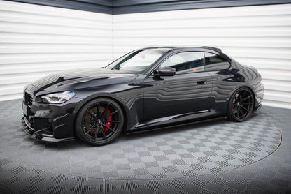 Maxton Seitenschweller Ansatz für V.3 für BMW M2 G87 schwarz Hochglanz