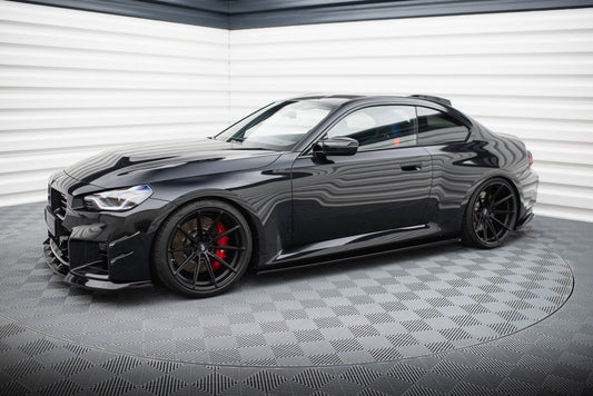 Maxton Seitenschweller Ansatz für V.3 für BMW M2 G87 schwarz Hochglanz