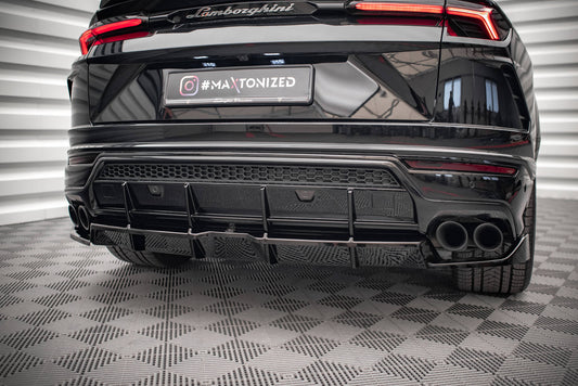 Maxton Mittlerer Diffusor Heck Ansatz DTM Look für Lamborghini Urus Mk1 schwarz Hochglanz