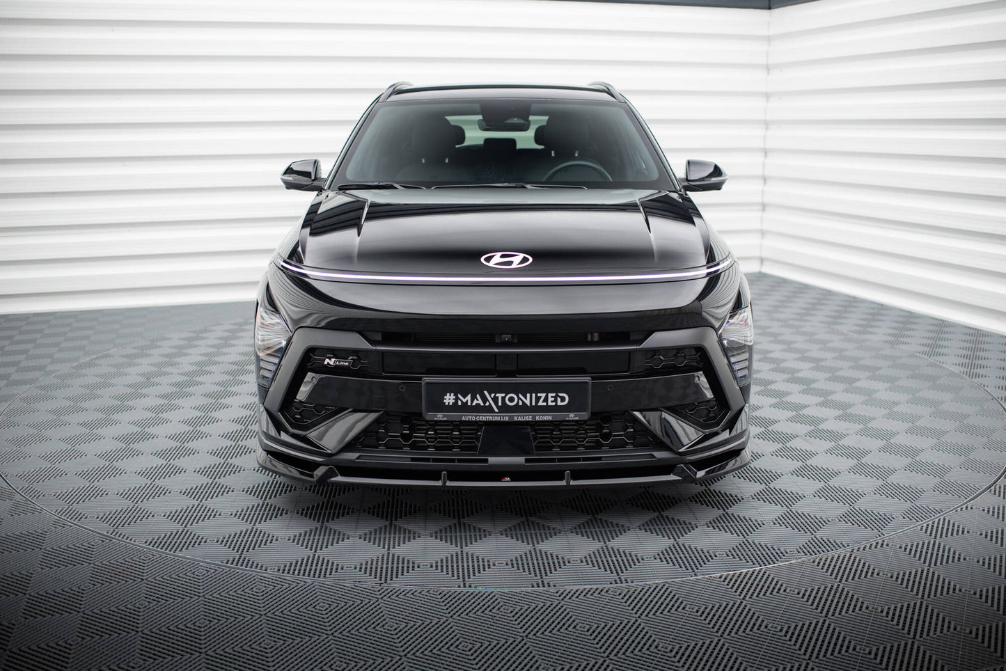 Maxton Front Ansatz für Hyundai Kona N-Line Mk2 schwarz Hochglanz