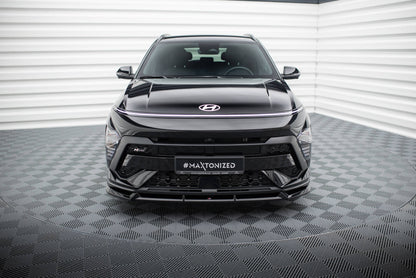 Maxton Front Ansatz für Hyundai Kona N-Line Mk2 schwarz Hochglanz