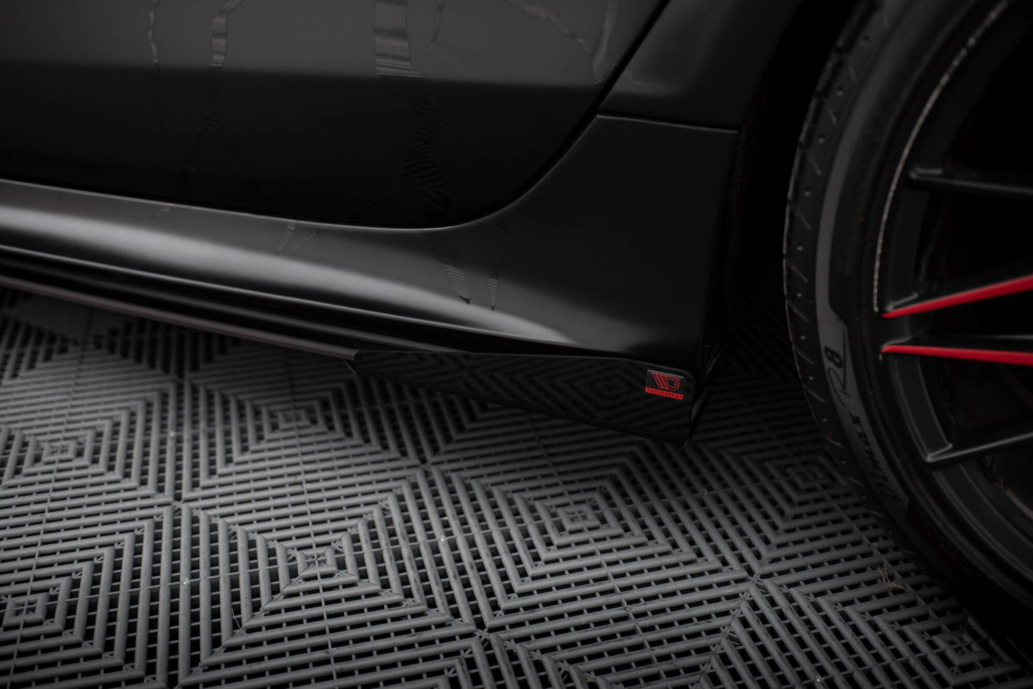 Maxton Street Pro Seitenschweller Ansatz für + Flaps Audi A7 S-Line C7 schwarz Hochglanz