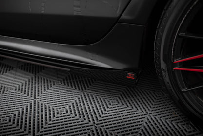 Maxton Street Pro Seitenschweller Ansatz für + Flaps Audi A7 S-Line C7 schwarz Hochglanz