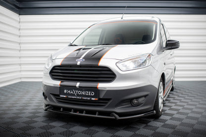 Maxton Front Ansatz für Ford Transit Courier Mk1 schwarz Hochglanz