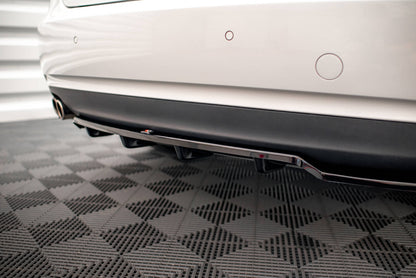 Maxton Mittlerer Diffusor Heck Ansatz DTM Look für Audi A5 Coupe 8T Facelift schwarz Hochglanz