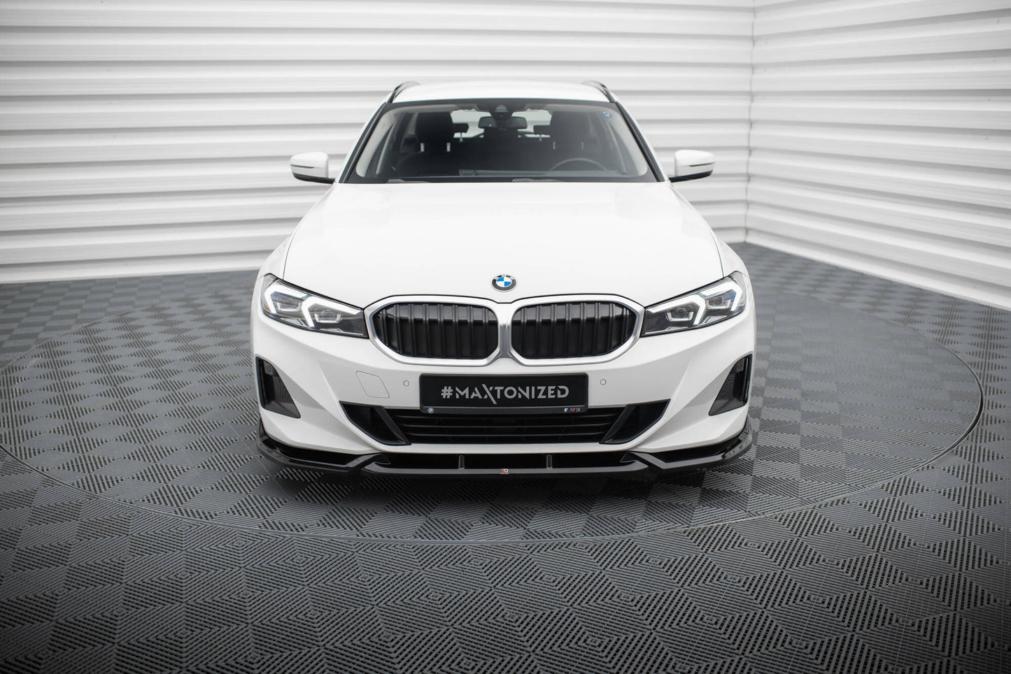 Maxton Front Ansatz für BMW 3er Limousine / Touring G20 / G21 Facelift schwarz Hochglanz