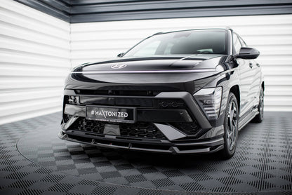 Maxton Front Ansatz für Hyundai Kona N-Line Mk2 schwarz Hochglanz