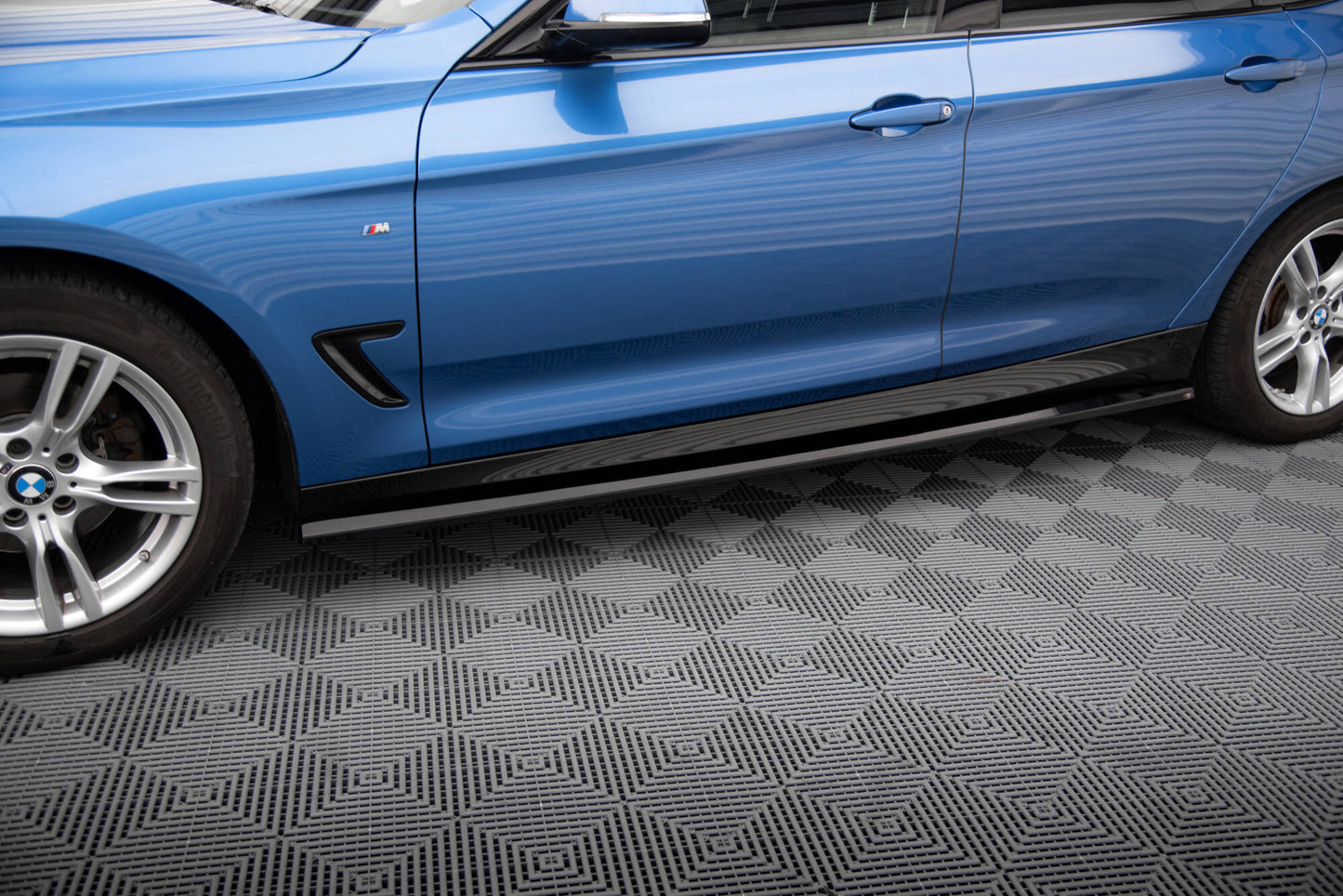 Maxton Seitenschweller Ansatz für BMW 3er GT M-Paket F34 schwarz Hochglanz