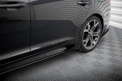 Maxton Street Pro Seitenschweller Ansatz für + Flaps Kia Stinger GT / GT-Line / Standard Mk1 schwarz Hochglanz