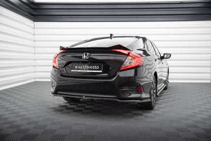 Maxton Mittlerer Diffusor Heck Ansatz DTM Look für Honda Civic Mk10 schwarz Hochglanz