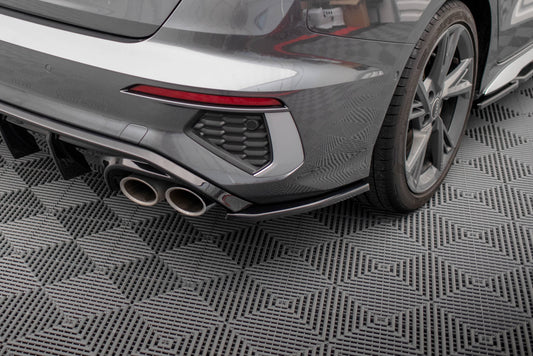 Maxton Heck Ansatz Flaps Diffusor V.2 für Audi S3 Limousine 8Y schwarz Hochglanz
