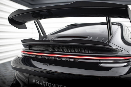 Maxton Niedriger Spoiler CAP für Porsche 911 992 GT3 schwarz Hochglanz