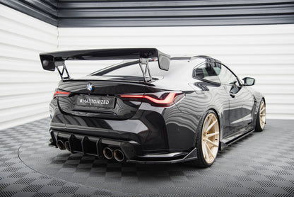 Maxton Heck Ansatz Flaps Diffusor V.4 für BMW M4 G82 schwarz Hochglanz