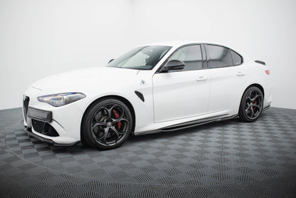 Maxton Seitenschweller Ansatz für Alfa Romeo Giulia Quadrifoglio schwarz Hochglanz