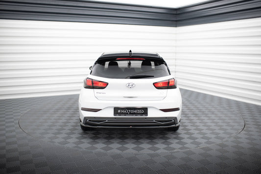Maxton Zentrale Hinten Splitte Hyundai I30 Mk3 Facelift schwarz Hochglanz