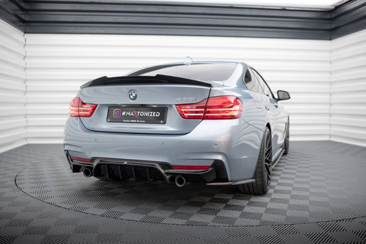 Maxton Diffusor Heck Ansatz für BMW 4er Coupe / Gran Coupe / Cabrio M-Paket F32 / F36 / F33 (Version mit Einzelauspuff auf...