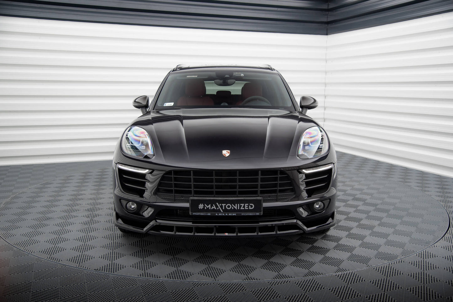 Maxton Front Ansatz V.3 für Porsche Macan Mk1 schwarz Hochglanz