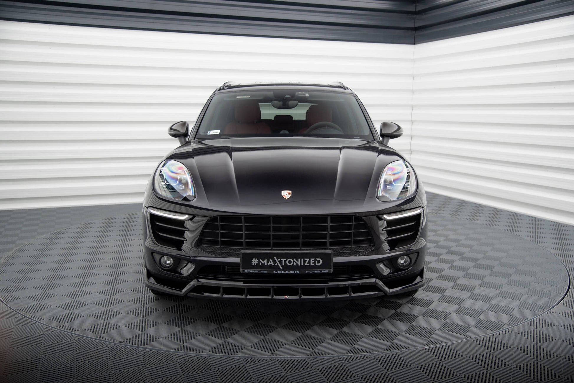Maxton Front Ansatz V.3 für Porsche Macan Mk1 schwarz Hochglanz