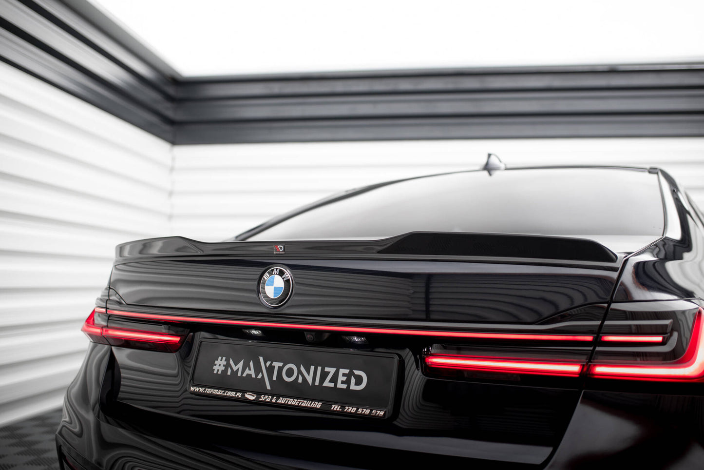 Maxton Spoiler CAP für 3D BMW 7 G11 schwarz Hochglanz