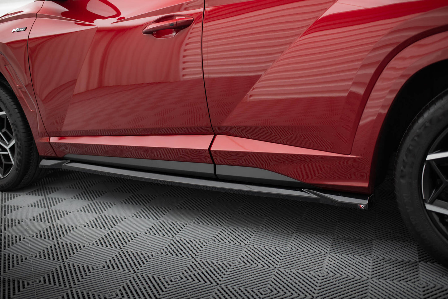 Maxton Seitenschweller Ansatz für Hyundai Tucson N-Line Mk4 schwarz Hochglanz