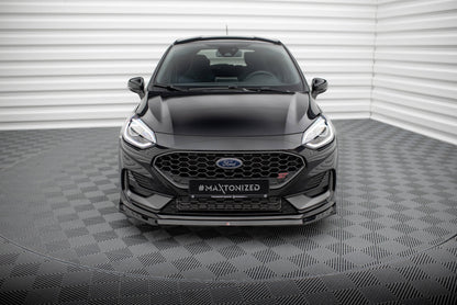 Maxton Front Ansatz V.3 für Ford Fiesta ST Mk8 Facelift schwarz Hochglanz