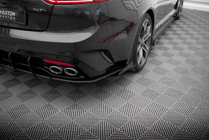 Maxton Street Pro Heck Ansatz Flaps Diffusor +Flaps für Kia Stinger GT / GT-Line  Mk1 schwarz Hochglanz