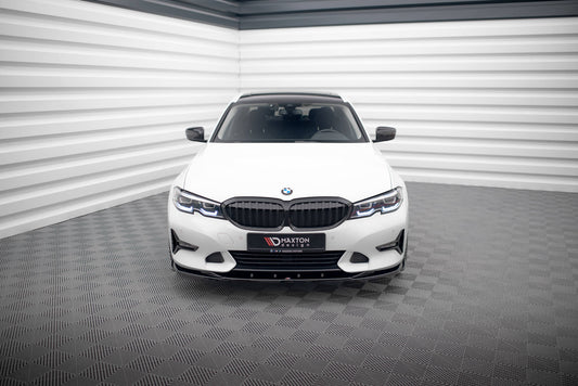 Maxton Front Ansatz V.2 für BMW 3er Sport Line G20 / G21 schwarz Hochglanz