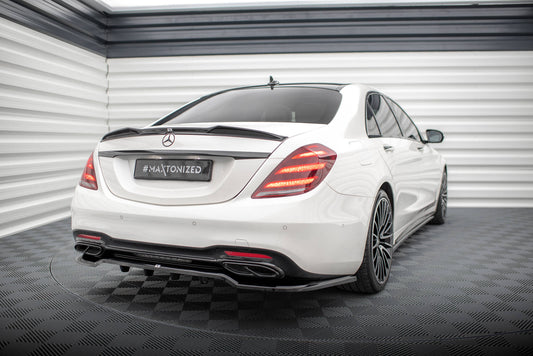 Maxton Mittlerer Diffusor Heck Ansatz DTM Look für Mercedes-Benz S AMG-Line W222 Facelift schwarz Hochglanz