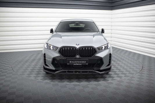 Maxton Front Ansatz V.2 für BMW X6 M-Paket G06 Facelift schwarz Hochglanz