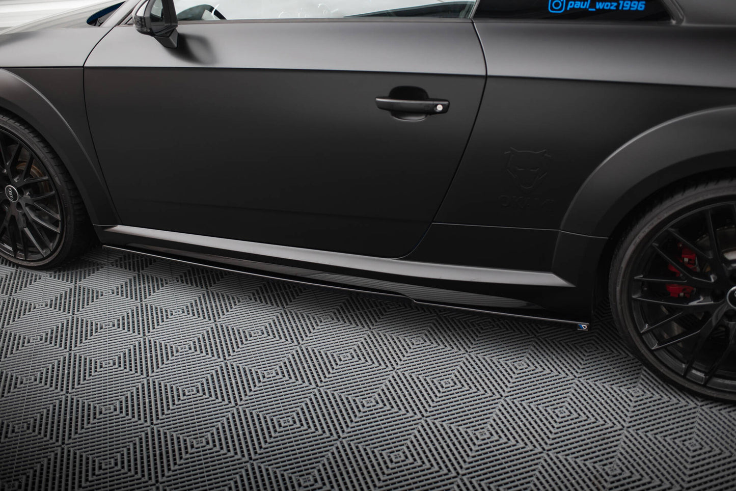 Maxton Seitenschweller Ansatz für Audi TT S 8S Facelift schwarz Hochglanz