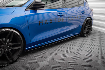 Maxton Seitenschweller Ansatz für V.2 für Ford Focus ST / ST-Line Mk4 schwarz Hochglanz