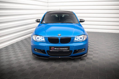 Maxton Front Ansatz V.1 für BMW 1er M-Paket E87 Facelift schwarz Hochglanz