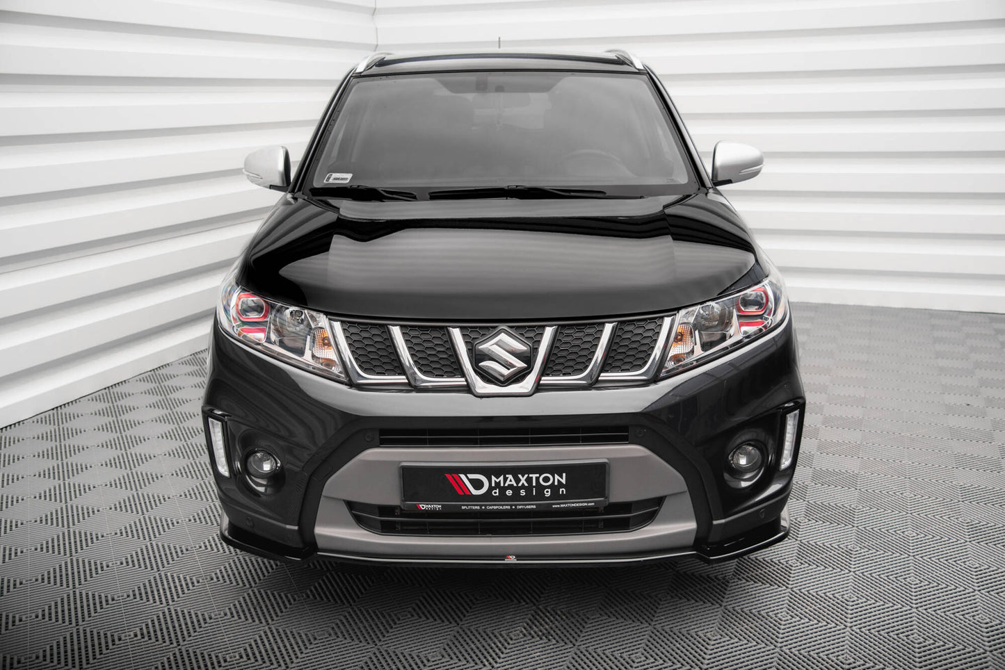 Maxton Front Ansatz V.1 für Suzuki Vitara S Mk2 schwarz Hochglanz