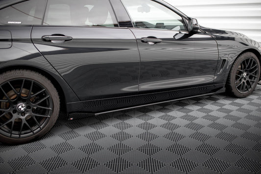 Maxton Street Pro Seitenschweller Ansatz für + Flaps BMW 4er Gran Coupe F36 schwarz Hochglanz