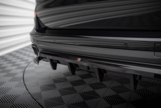 Maxton Mittlerer Diffusor Heck Ansatz DTM Look für BMW X5 M-Paket G05 schwarz Hochglanz