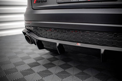 Maxton Diffusor Heck Ansatz für Audi RSQ8 Mk1 schwarz Hochglanz
