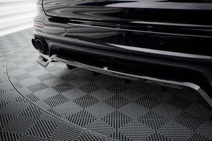 Maxton Mittlerer Diffusor Heck Ansatz DTM Look für Porsche Cayenne Mk2 Facelift schwarz Hochglanz